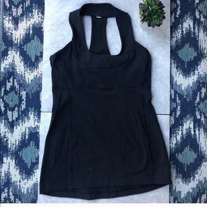Lululemon black halter tank with built in bra